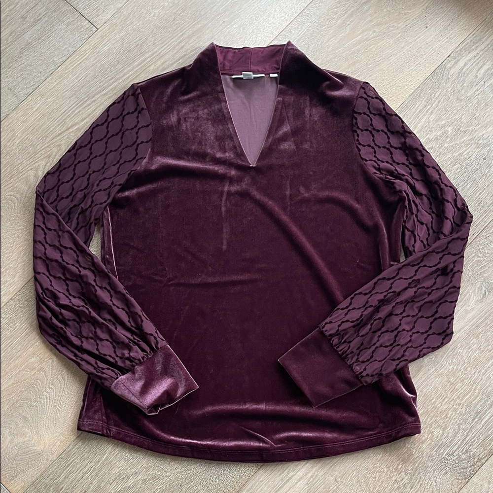 Chico's Deep Burgundy Velvet Blouse